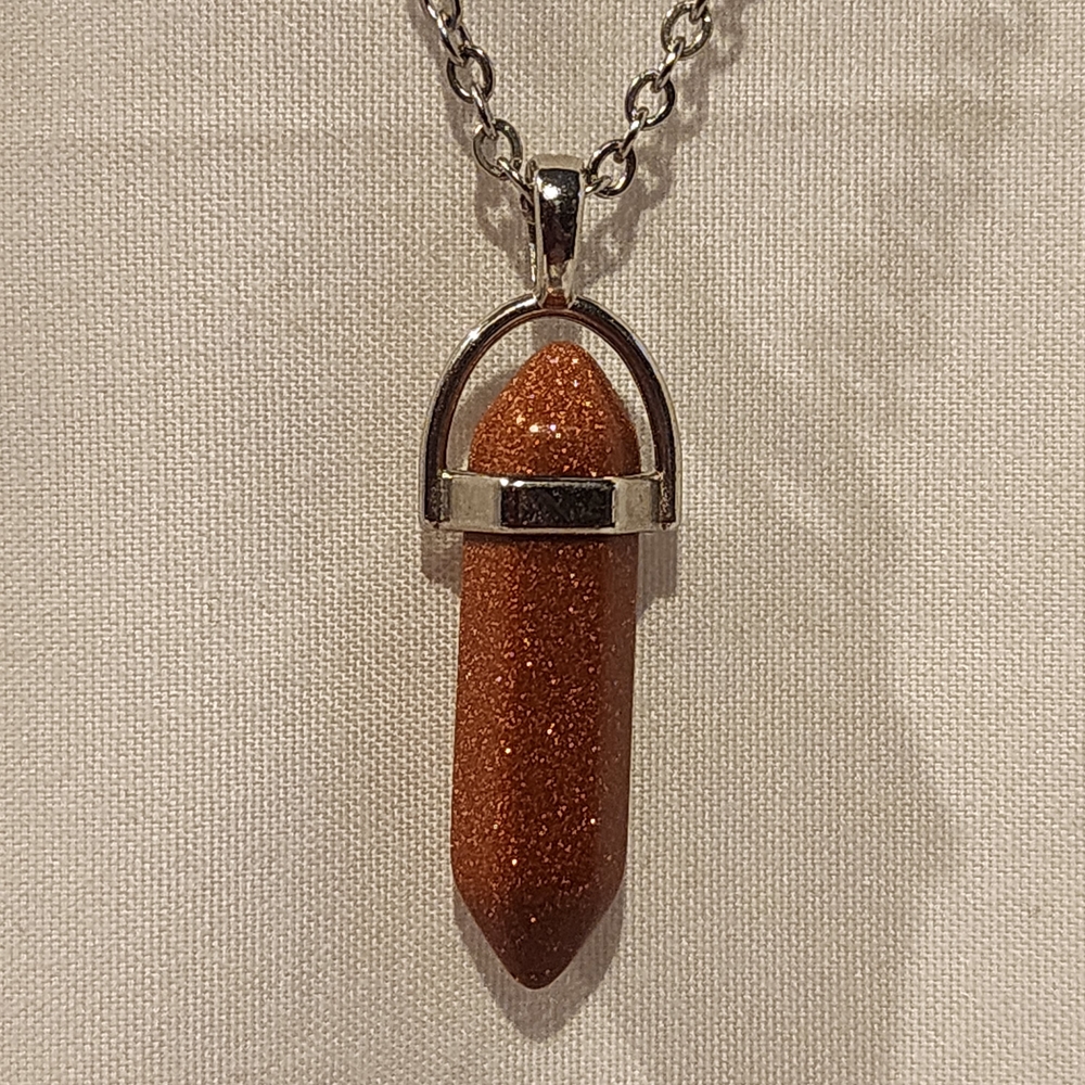 Goldstone Crystal Pendant Necklace